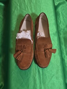 Cole Haan Brown Suede Tassel Loafers
